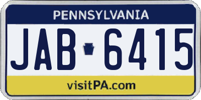 PA license plate JAB6415