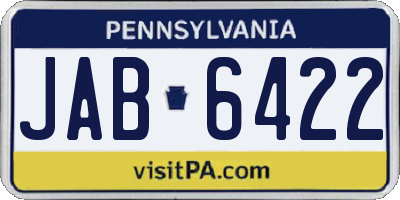 PA license plate JAB6422