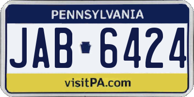 PA license plate JAB6424