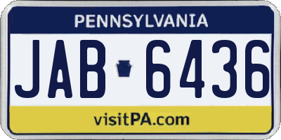 PA license plate JAB6436