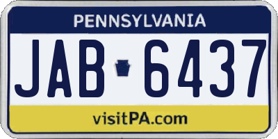 PA license plate JAB6437