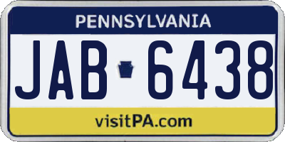 PA license plate JAB6438