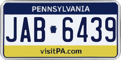 PA license plate JAB6439