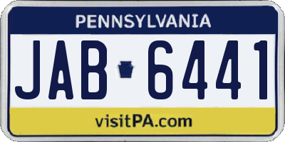 PA license plate JAB6441