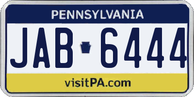 PA license plate JAB6444