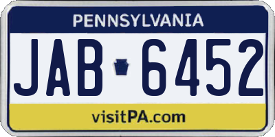 PA license plate JAB6452