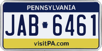 PA license plate JAB6461