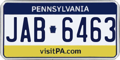 PA license plate JAB6463