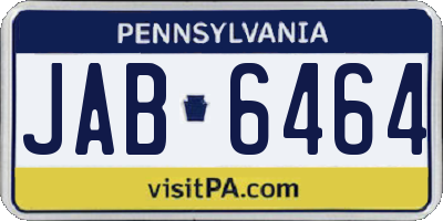 PA license plate JAB6464