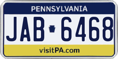 PA license plate JAB6468