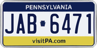 PA license plate JAB6471