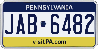 PA license plate JAB6482