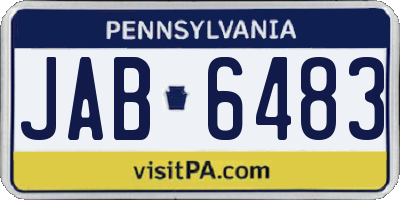 PA license plate JAB6483