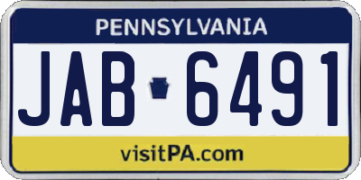 PA license plate JAB6491