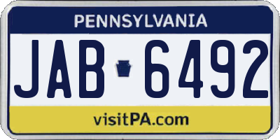 PA license plate JAB6492