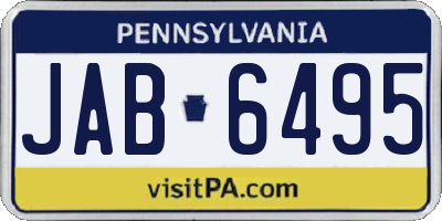 PA license plate JAB6495