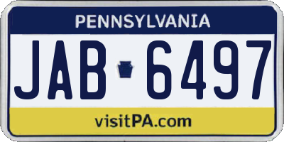 PA license plate JAB6497