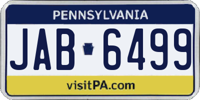 PA license plate JAB6499