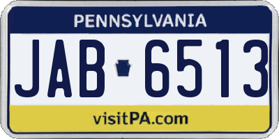 PA license plate JAB6513