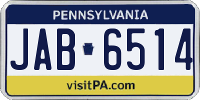 PA license plate JAB6514