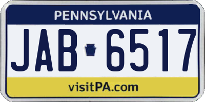 PA license plate JAB6517