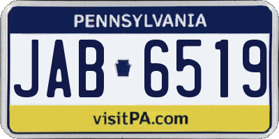 PA license plate JAB6519