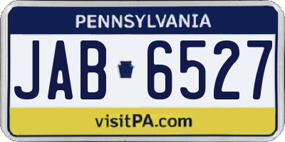 PA license plate JAB6527