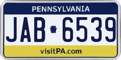 PA license plate JAB6539