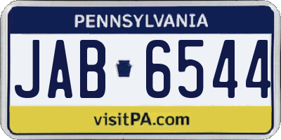 PA license plate JAB6544