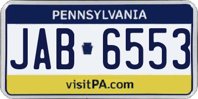 PA license plate JAB6553