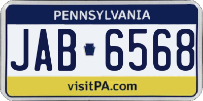 PA license plate JAB6568