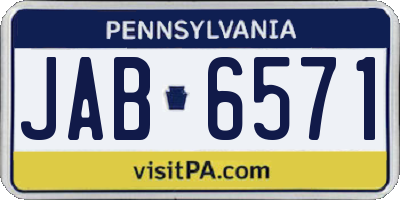 PA license plate JAB6571