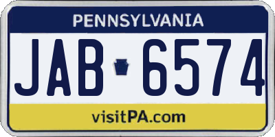 PA license plate JAB6574