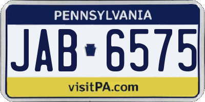 PA license plate JAB6575