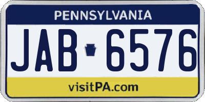 PA license plate JAB6576