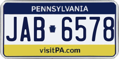 PA license plate JAB6578