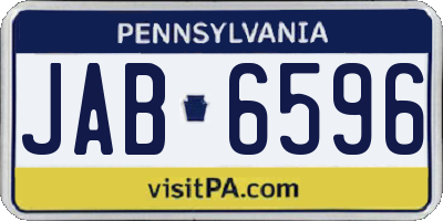 PA license plate JAB6596