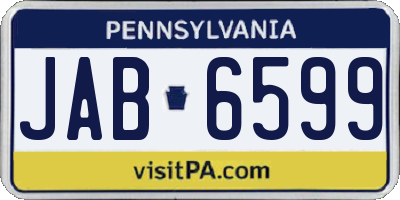 PA license plate JAB6599