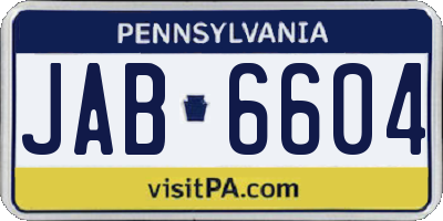 PA license plate JAB6604