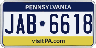 PA license plate JAB6618