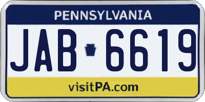 PA license plate JAB6619