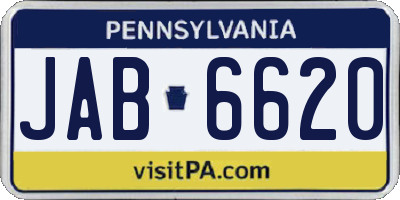 PA license plate JAB6620