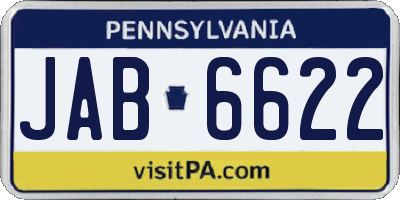 PA license plate JAB6622