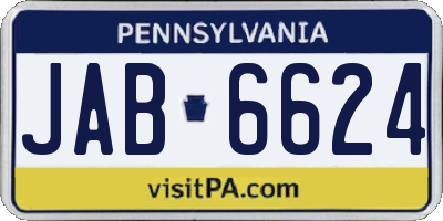 PA license plate JAB6624