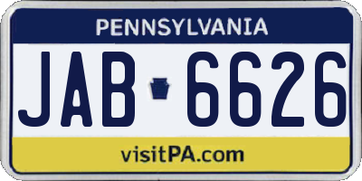 PA license plate JAB6626