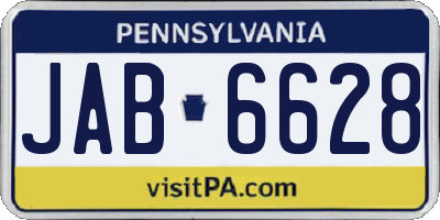 PA license plate JAB6628