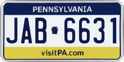 PA license plate JAB6631