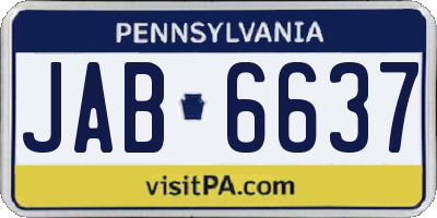 PA license plate JAB6637