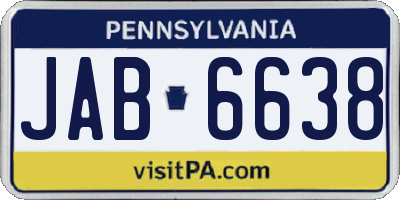 PA license plate JAB6638