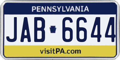 PA license plate JAB6644